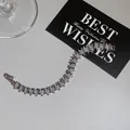 Elegante pulsera de eslabones bañada en oro de 18k con circonitas para un look de lujo. - Pulsera Individual / Plateado