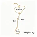 Elegante bracciale a catena da mano in acciaio inossidabile placcato oro con maglie ovali - Stile Naso di Maiale (E2506)