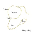 Catena da mano in acciaio inossidabile dorato con perline e pietre design minimalista - Stile Strass Bianco Perlina Dorata (E2560)