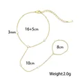 Catena da mano in acciaio inossidabile placcato oro con misure e peso netto - Stile Cinque Strass Bianchi (E2556)