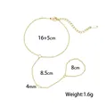 Bracciale a mano in acciaio inossidabile placcato oro con cristalli chiari e dimensioni - Stile Due Strass Bianchi (E2555)