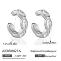 Orecchini a cerchio a C in acciaio inossidabile con pietre marquise - JDE0308027-S