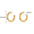 Orecchini a cerchio minimalisti in acciaio inossidabile placcato oro 18K, diametro 50 mm - Orecchini a Cerchio a C (E7222)