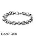 Silver stainless steel O-chain bracelet, durable metal jewelry for men and women, 200x10mm - Classic O Chain (KB113961-Z)