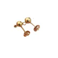 Gold titanium steel ball stud earring findings with loop for jewelry making DIY craft - Steel Bead Welded Hoop / Gold