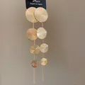 Elegant gold textured four-disc geometric tassel drop earrings with luxurious finish - Geometric Disk Radial Texture Tassel Long Earring / 41# Silver Pin - Gold