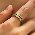 Detailansicht eines kreativen Vintage-Goldrings im Maßband-Design - Lineal Skala Stil (y36021388) / Antikgold (S244)