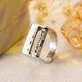 Silberfarbener offener Ring im Vintage-Stil mit drehbarem Stab und Gravur-Details - Everything Drehbarer Stil / Antiksilber (3982)