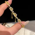 Eleganter goldener Flaschenkürbis-Armreif mit Zirkoniasteinen und Zugverschluss - Goldener Kürbis-Zirkonia-Stil (63#)