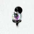 Black snake heart iridescent zircon titanium alloy piercing stud internal thread - Internally Threaded Titanium Rod / 1.2x8mm / AB Rainbow