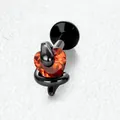 Clou d'oreille serpent noir vintage avec zircon rouge en forme de cœur en alliage de titane - Tige en Titane à Filetage Interne / 1.2x8mm / Rouge