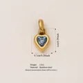 Small gold-plated stainless steel heart pendant with heart-shaped blue zircon stone - March Birthstone Pendant / Gold