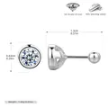 Boucles d'oreilles minimalistes en argent 925 et zircon 5A, diamètre de 0,63 cm - Argent 925 plaqué platine - 4,5 mm / Argent 925