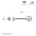 Puce d'oreille minimaliste en argent 925 avec zircon de 2,2 mm serti clos et vis - Petit Style / Argent 925 / 1.5mm / Argent