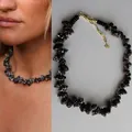 Boheemse schelpenketting met zwarte spikkels voor strandvakantie met gouden verlenging - Zwarte Kraal Wulk Ketting / 38+5cm / Zwart