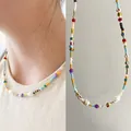 Collana di perline colorate fatta a mano con ciondoli di conchiglia naturale per vacanze al mare - Collana di Perline con Conchiglia