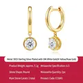 Elegante Creolen aus S925 Sterlingsilber mit 18 Karat Vergoldung und Moissanit - Runde Ohrhänger (E15841)