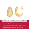 Elegante vergoldete S925 Silber-Ohrstecker mit 2,51ct Moissanit-Steinen - Tropfen-Schliff Ohrhänger (E15847-BH)
