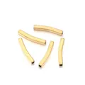 Polished 18K gold plated stainless steel curved square tube beads for DIY jewelry design - Square Curved Tube / 4x30mm (ai-10 Pieces/Pack) / Gold