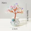 Miniature iridescent crystal money tree ornament in small glass jar, 6cm height decor - [36 Pcs] Colorful Crystals (Mini Fish Tank approx. 2.5cm)