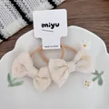 1-Elastico per capelli con fiocco ricamato