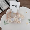 2-Elastico per capelli con fiocco in perle