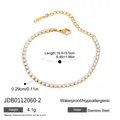 Bracciale tennis regolabile in acciaio dorato con zirconi cubici da 0,29 cm - Stile Zirconia Tondo Trasparente (JDB0112060-2)