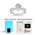 Luxurious double row crisscross lab diamond ring with LED gift box and NGTC certificate - Size 5 / Lab-Grown Diamond 1 Carat (With NGTC Certificate & Gift Box)