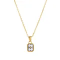 Collana stella polare in acciaio titanio dorato con cristallo portafortuna - Collana / Dicembre - Oro