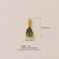 Elegant green teardrop birthstone pendant made of 18K gold plated stainless steel. - August Birthstone Pendant Only (Without Chain) / Gold