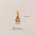 Yellow birthstone water drop pendant made of gold-plated stainless steel for DIY jewelry - November Birthstone Pendant Only (Without Chain) / Gold