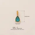 Elegant blue teardrop birthstone pendant in gold stainless steel with dimension markers - December Birthstone Pendant Only (Without Chain) / Gold