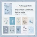 Vintage Küsten-Thema Scrapbooking Papier Pack, 30 Blatt spezielles strukturiertes Papier - Inselwellenmuscheln (Linien-Szenerie) / 30 Blatt