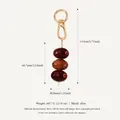 Elegant fruit-style keychain with brown oval beads and durable gold-plated alloy clasp. - Brown Olive