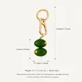 Golden alloy olive bag charm keychain for women with detailed weight and sizes - Green Olivine