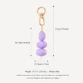 Purple olive fruit-shaped bag charm keychain with gold alloy finish and crystal details - Purple Olive
