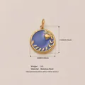 Aries zodiac pendant in gold stainless steel with blue enamel finish and dimensions - Virgo