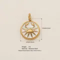 Pendentif zodiaque Cancer minimaliste en acier inoxydable doré avec dimensions - Cancer