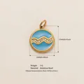 Pendentif zodiaque élégant en acier inoxydable avec émail bleu et strass ondulés - Verseau