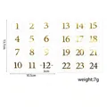 Gold foil 1-24 numbered circular stickers for Christmas advent calendar DIY decoration - T7737# Gold Number Stickers (1-24/2 Sheets)