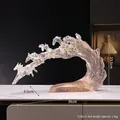 Ornement de cheval en résine de luxe avec accents de feuille d'or pour bureau 39cm - 7128I-01 feuille d'or transparente - Chevaux au galop / Comme indiqué