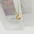 Golden titanium steel necklace with elegant pearl shell pendant for women - Gold Shell