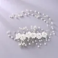 Elegant bridal hair comb and flower vine set with white pearls and rhinestones - Atmospheric Soft Hair Comb HS-J4744