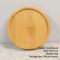 12 cm runder Untersetzer aus Bambus für DIY Mosaik Bastelarbeiten und Sukkulenten. - 12 cm Rundes Tablett