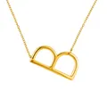 Élégant collier plaqué or orné d'un pendentif avec la grande lettre majuscule B chic. - Or B