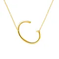 Élégant collier plaqué or avec un grand pendentif initiale lettre C et chaîne à maillons fins - Or C