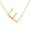Élégant collier à pendentif grande lettre majuscule E doré avec une chaîne délicate - Or E
