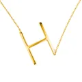 Collier élégant plaqué or avec un grand pendentif en forme de lettre H majuscule - Or H