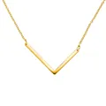 Collier pendentif barre en V minimaliste plaqué or 18 carats pour femme bijoux mode - Or L