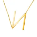 Élégant collier avec pendentif initiale lettre N majuscule plaqué or poli - Or N